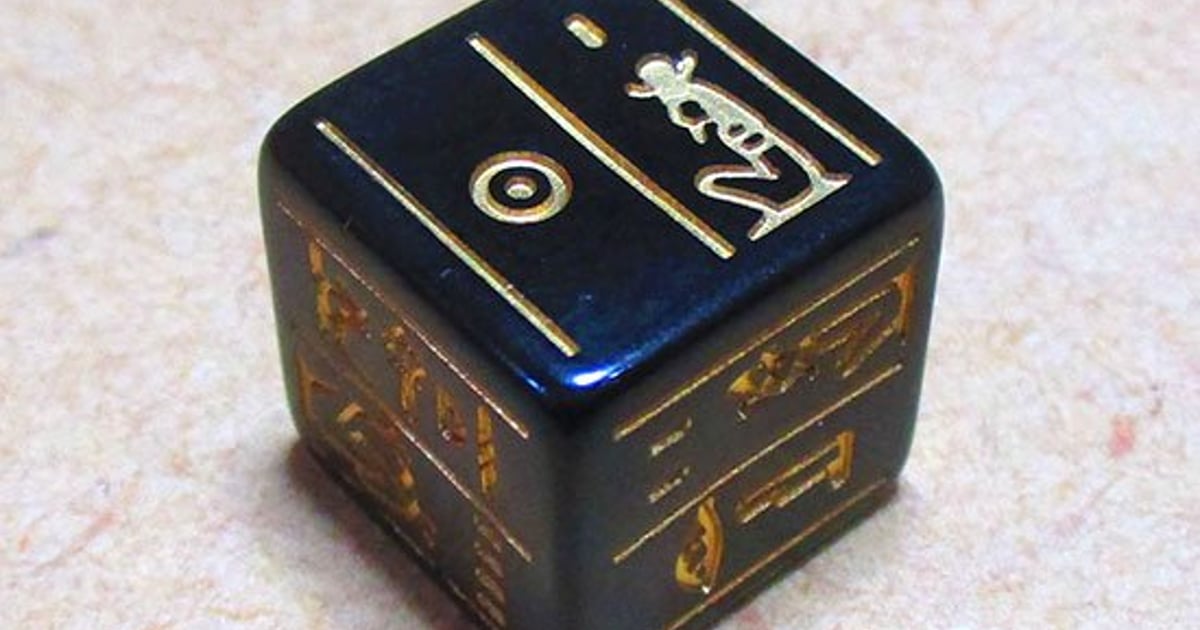 古代エジプトダイス【ヒエログリフ 黒/金】6面 サイコロ ドラタコ オリジナル
